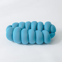 Pillow plaid cocon- Bleu corail