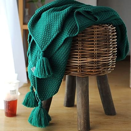 Plaid cocooning coton - Vert