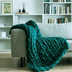 Plaid grosse maille - Vert