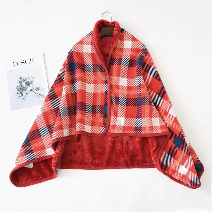 Poncho plaid - Rouge