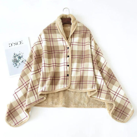 Poncho plaid - Marron