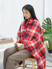 Poncho plaid - Rouge